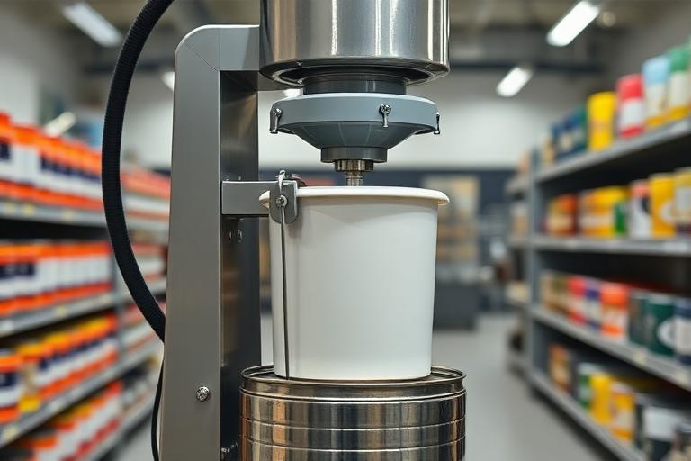 Gyroscopic paint can shaker mixing machine with a bucket clamped inside